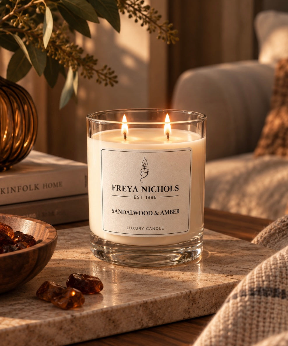 Sandalwood & Amber Double Wick Candle