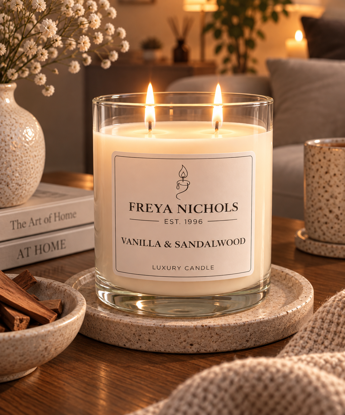 Vanilla & Sandalwood Double Wick Candle