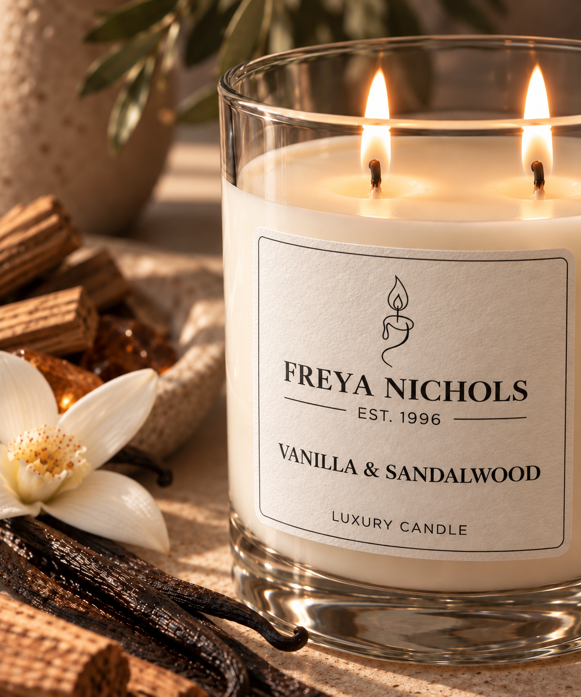 Vanilla & Sandalwood Double Wick Candle