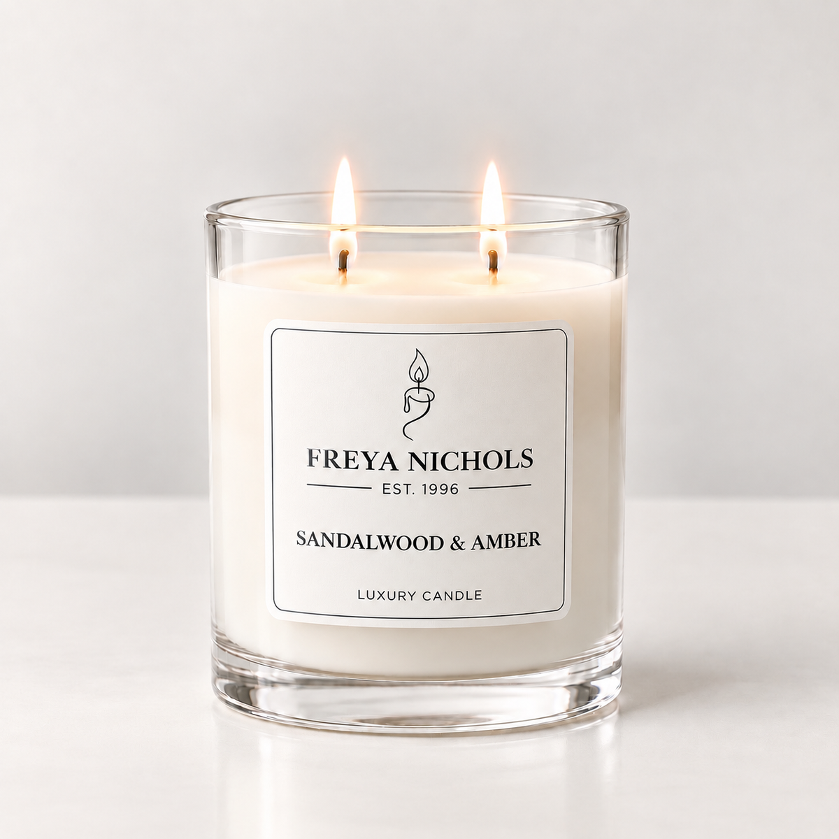 Sandalwood & Amber Double Wick Candle