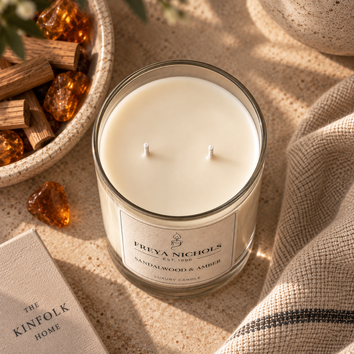 Sandalwood & Amber Double Wick Candle