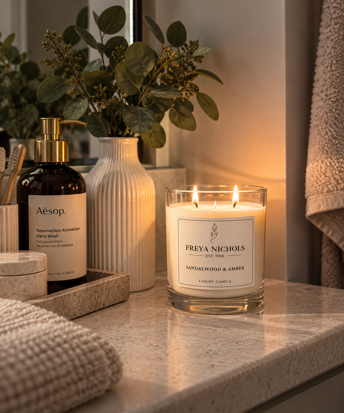 Sandalwood & Amber Double Wick Candle